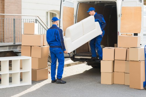 Commercial moving team planning a business relocation in Merton Park